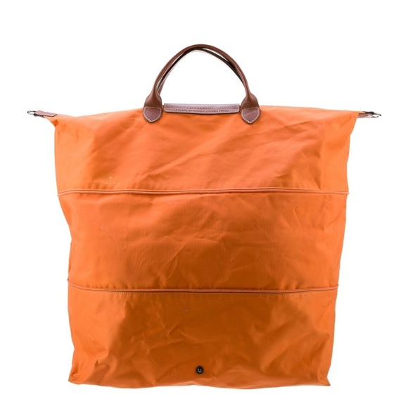 Longchamp Orange and Brown Travel Bag with Expandable Design Strap Imcluded - Picture 3 of 5